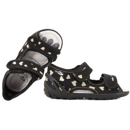 RENBUT 13-112 SANDAŁKI DOMOWE TEKSTYLNE DZIEWCZĘCE KAPCIE PAPCIE RZEPY