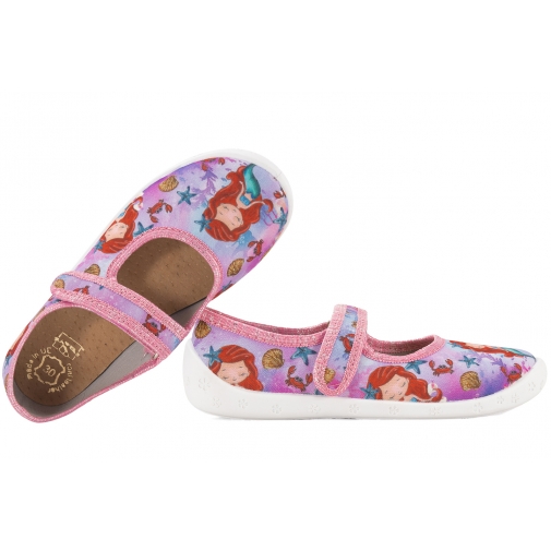 RAWEKS DOROTKA D34 BALERINKI TEKSTYLNE DZIEWCZĘCE DOMOWE KAPCIE skóra wkł