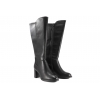 SERGIO LEONE KZ224-S KOZAKI WYSOKIE DAMSKIE NA OBCASIE SKÓRA czarne