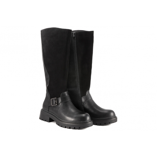 SERGIO LEONE KZ708-S KOZAKI OCIEPLANE WYSOKIE DAMSKIE SKÓRA NATURALNA OFICERKI