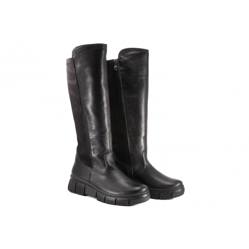 AXEL 4506 KOZAKI WYSOKIE ZIMOWE DAMSKIE OFICERKI OCIEPLANE SKÓRA czarne