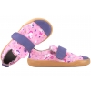 MAZUREK SOFTEX WRZOS BAREFOOT SKÓRZANO-TEKSTYLNE PÓŁBUTY DZIEWCZĘCE KAPCIE