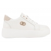 FILIPPO DP6721 PÓŁBUTY DAMSKIE SNEAKERSY NA PLATFORMIE SKÓRZANE białe