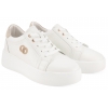 FILIPPO DP6721 PÓŁBUTY DAMSKIE SNEAKERSY NA PLATFORMIE SKÓRZANE białe