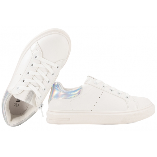 WOJTYŁKO 5A24395B PÓŁBUTY DZIEWCZĘCE SPORTOWE SNEAKERSY NA ZAMEK białe