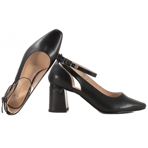 MACIEJKA K6816-01 CZÓŁENKA PÓŁBUTY DAMSKIE NA OBCASIE czarne
