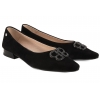 MACIEJKA K6806-01 BALERINKI DAMSKIE PÓŁBUTY BALERINY ZAMSZOWE SKÓRA czarne