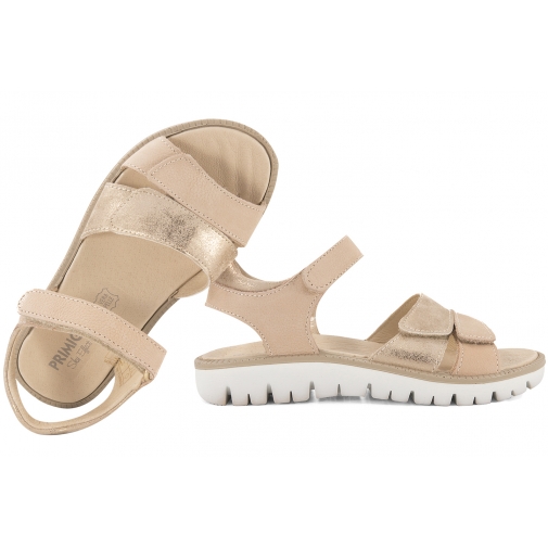 PRIMIGI 7891111 SANDAŁKI DZIEWCZĘCE SANDAŁY SKÓRZANE NA RZEPY beżowe