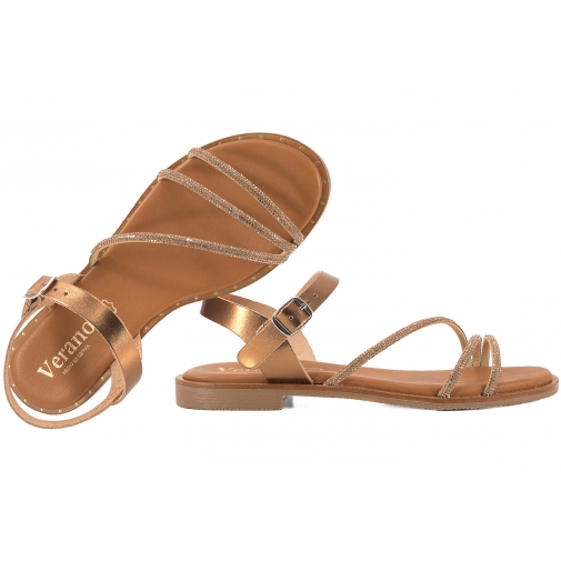 VERANO 11621 SANDAŁY DAMSKIE HISZPAŃSKIE SKÓRA brązowe