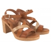 VERANO 961 HISZPAŃSKIE SANDAŁY DAMSKIE NA OBCASIE SKÓRA brązowe