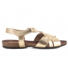 VERANO 674 SANDAŁY DAMSKIE HISZPAŃSKIE SKÓRZANE NA KORKU złote