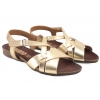 VERANO 674 SANDAŁY DAMSKIE HISZPAŃSKIE SKÓRZANE NA KORKU złote