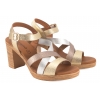 VERANO 961 HISZPAŃSKIE SANDAŁY DAMSKIE NA OBCASIE SKÓRA multi