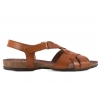 VERANO 674 SANDAŁY DAMSKIE HISZPAŃSKIE SKÓRZANE NA KORKU brązowe
