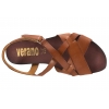 VERANO 674 SANDAŁY DAMSKIE HISZPAŃSKIE SKÓRZANE NA KORKU brązowe