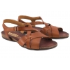 VERANO 674 SANDAŁY DAMSKIE HISZPAŃSKIE SKÓRZANE NA KORKU brązowe