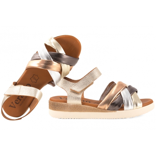 VERANO 3774 SANDAŁY DAMSKIE HISZPAŃSKIE NA KOTURNIE SKÓRA