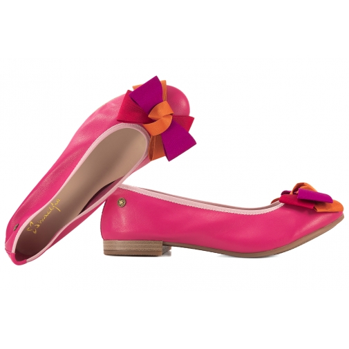 MACIEJKA P6801-15/00-0 BALERINKI DAMSKIE PÓŁBUTY BALERINY SKÓRZANE różowe