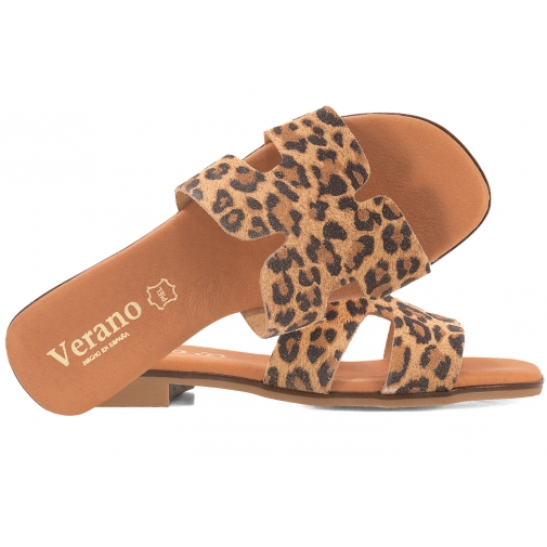 VERANO 3053 KLAPKI LETNIE DAMSKIE HISZPAŃSKIE SKÓRA panterka