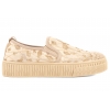 LORETTA VITALE W1901 PÓŁBUTY KORONKOWE TENISÓWKI AŻUROWE WSUWKI beżowe