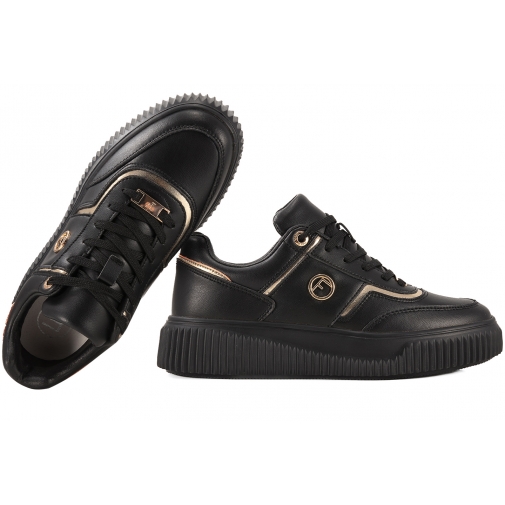 FILIPPO DP6727 PÓŁBUTY DAMSKIE SNEAKERSY NA PLATFORMIE SKÓRZANE czarne