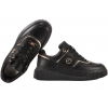 FILIPPO DP6727 PÓŁBUTY DAMSKIE SNEAKERSY NA PLATFORMIE SKÓRZANE czarne