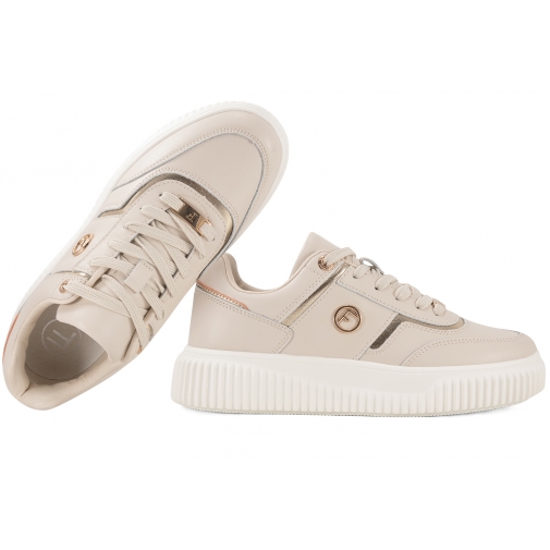 FILIPPO DP6727 PÓŁBUTY DAMSKIE SNEAKERSY NA PLATFORMIE SKÓRZANE beżowe