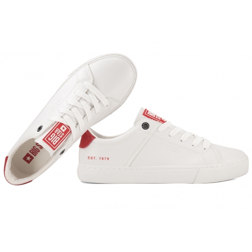 BIG STAR JJ174106 PÓŁTRAMPKI MĘSKIE TENISÓWKI SNEAKERSY PÓŁBUTY EKO białe