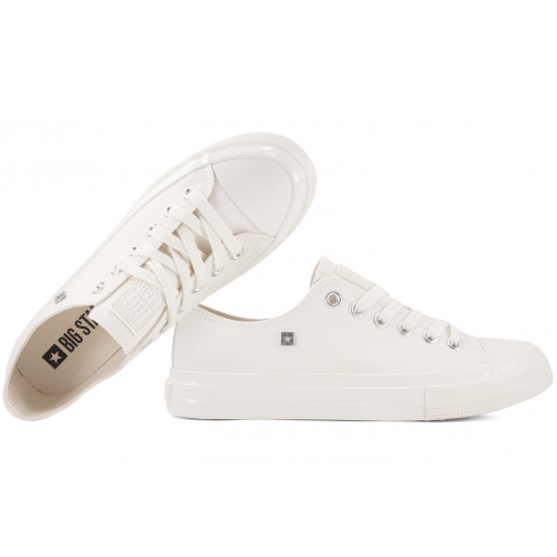 BIG STAR NN174111 PÓŁTRAMPKI MĘSKIE TENISÓWKI TEKSTYLNE TRAMPKI białe