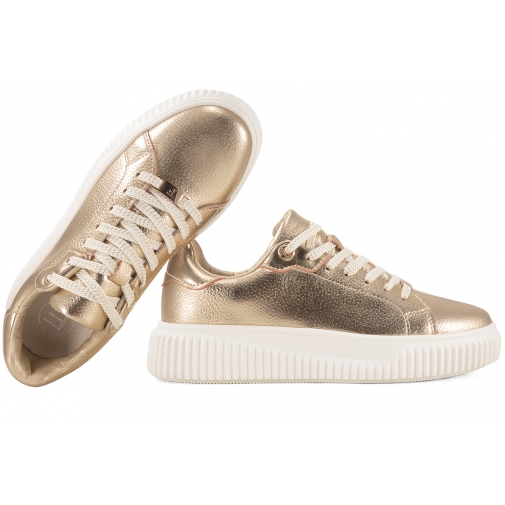 FILIPPO DP6729 PÓŁBUTY DAMSKIE SNEAKERSY NA PLATFORMIE SKÓRZANE złote