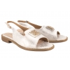 S.BARSKI KV51-082 SANDAŁY DAMSKIE PŁASKIE srebrne