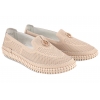 FILIPPO DP6838 AŻUROWE MOKASYNY DAMSKIE PÓŁBUTY SKÓRZANE beżowe