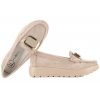 FILIPPO DP7056 MOKASYNY DAMSKIE PÓŁBUTY NA PLATFORMIE SKÓRZANE beżowe