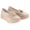 FILIPPO DP7056 MOKASYNY DAMSKIE PÓŁBUTY NA PLATFORMIE SKÓRZANE beżowe
