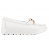 FILIPPO DP6827 MOKASYNY DAMSKIE PÓŁBUTY NA PLATFORMIE SKÓRZANE biały