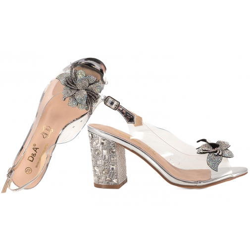 D&A S.BARSKI MR51-704 SANDAŁY DAMSKIE ŻELOWE TRANSPARENTNE CZÓŁENKA NA OBCASIE