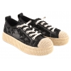LORETTA VITALE W1903 PÓŁBUTY KORONKOWE DAMSKIE TENISÓWKI TEKSTYLNE czarne