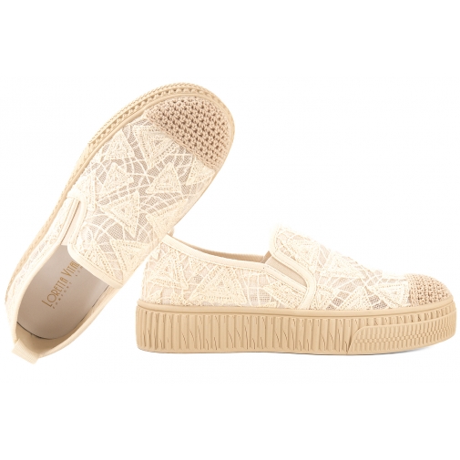 LORETTA VITALE W1902 PÓŁBUTY KORONKOWE DAMSKIE TENISÓWKI TEKSTYLNE WSUWKI