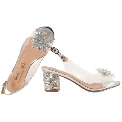 D&A S.BARSKI MR51-002 SANDAŁY DAMSKIE ŻELOWE TRANSPARENTNE CZÓŁENKA NA OBCASIE