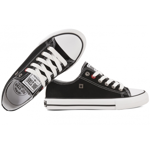 BIG STAR NN274655 PÓŁTRAMPKI DAMSKIE TENISÓWKI TEKSTYLNE TRAMPKI czarne