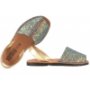 VERANO 2275 SANDAŁY DAMSKIE HISZPAŃSKIE SKÓRA/BROKAT irys