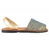 VERANO 2275 SANDAŁY DAMSKIE HISZPAŃSKIE SKÓRA/BROKAT irys