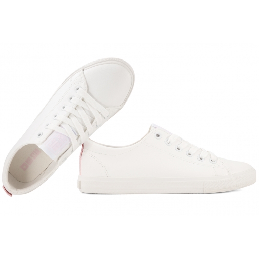 BIG STAR RR274001 PÓŁTRAMPKI DAMSKIE TENISÓWKI SNEAKERSY PÓŁBUTY EKO białe