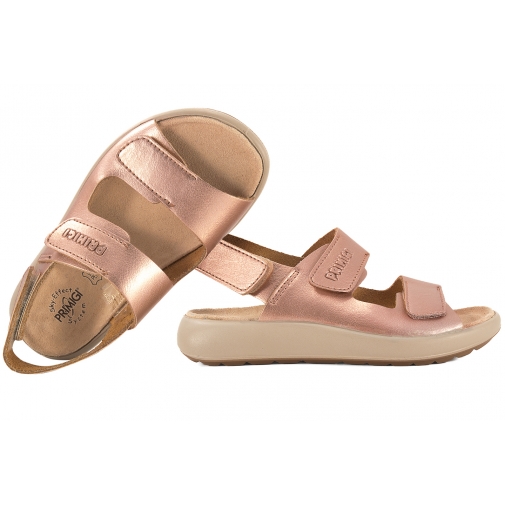 PRIMIGI 7898766 SANDAŁKI DZIEWCZĘCE SANDAŁY SKÓRZANE NA RZEPY miedziane
