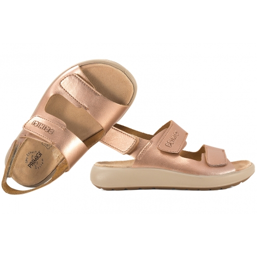 PRIMIGI 7898766 SANDAŁKI DZIEWCZĘCE SANDAŁY SKÓRZANE NA RZEPY miedziane