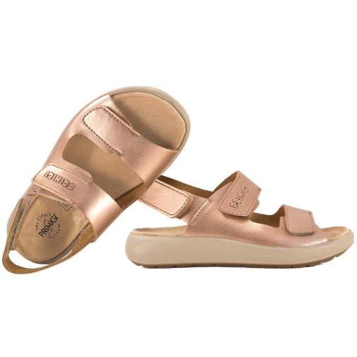PRIMIGI 7898766 SANDAŁKI DZIEWCZĘCE SANDAŁY DAMSKIE SKÓRZANE NA RZEPY miedziane