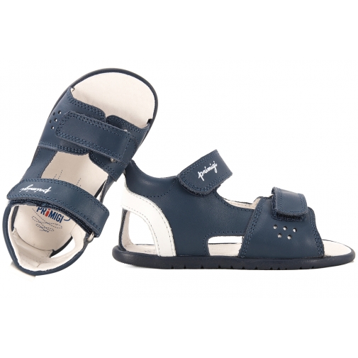 PRIMIGI 7912533 BAREFOOT SANDAŁKI DZIECIĘCE SKÓRZANE NA RZEPY granatowe
