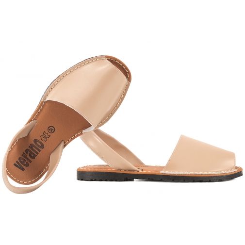 VERANO 2201 SANDAŁY DAMSKIE HISZPAŃSKIE SKÓRZANE nude