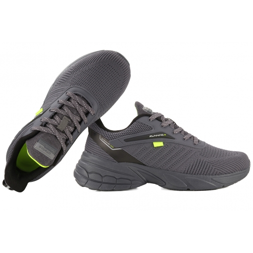 ATLETICO VB17566 BUTY SPORTOWE SNEAKERSY MĘSKIE PU szare