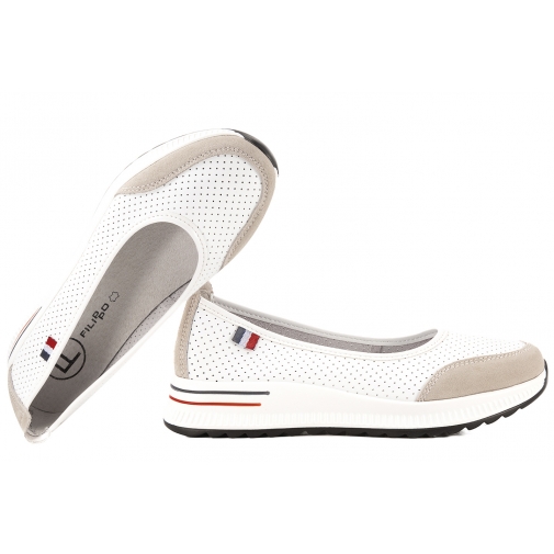 FILIPPO DP6134 AŻUROWE BALERINY SPORTOWE DAMSKIE PÓŁBUTY NA PLATFORMIE SKÓRA